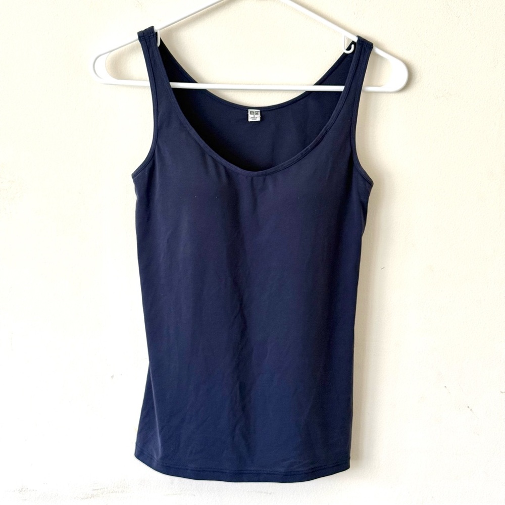 Uniqlo AIRism Navy Blue Padded Tank Top - Small